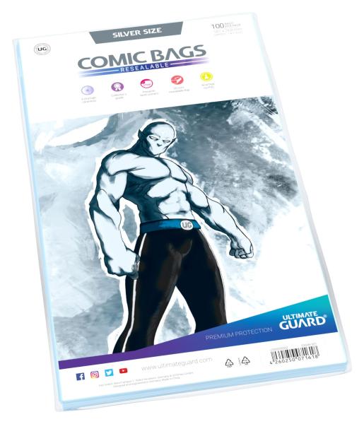 Ultimate Guard Comic Bags wiederverschließbar Silver Size (100)